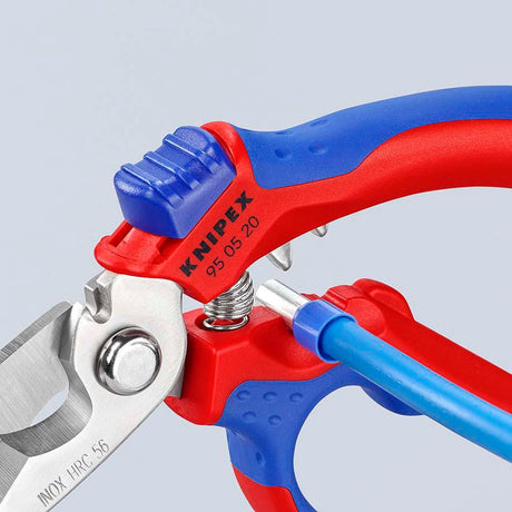 KNIPEX Elektriker-/Handwerkerschere 160 mm mit Mehrkomponenten-Hüllen und Crimpstellen
