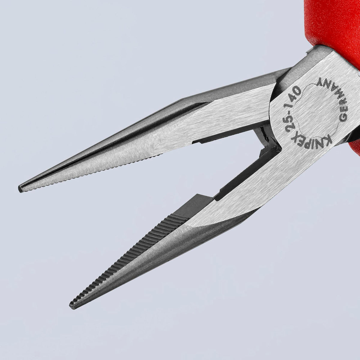 KNIPEX Flachrundzange 140 mm mit Schneide, Comfort-Griff, polierter Kopf