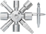KNIPEX Schaltschrankschlüssel TwinKey® mit 6 Funktionen und Magnet-Verbindung