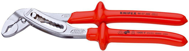 KNIPEX Wasserpumpenzange Alligator® 300 mm VDE-isoliert, verchromt, 60 mm Spannweite, 9-fach verstellbar