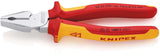 KNIPEX Kraftkombizange VDE 180 mm – 35 % Kraftersparnis, verchromt, Mehrkomponenten-Griff