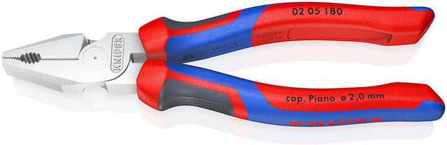 KNIPEX Kraftkombizange 180 mm verchromt mit Comfort-Griff – 35 % Kraftersparnis