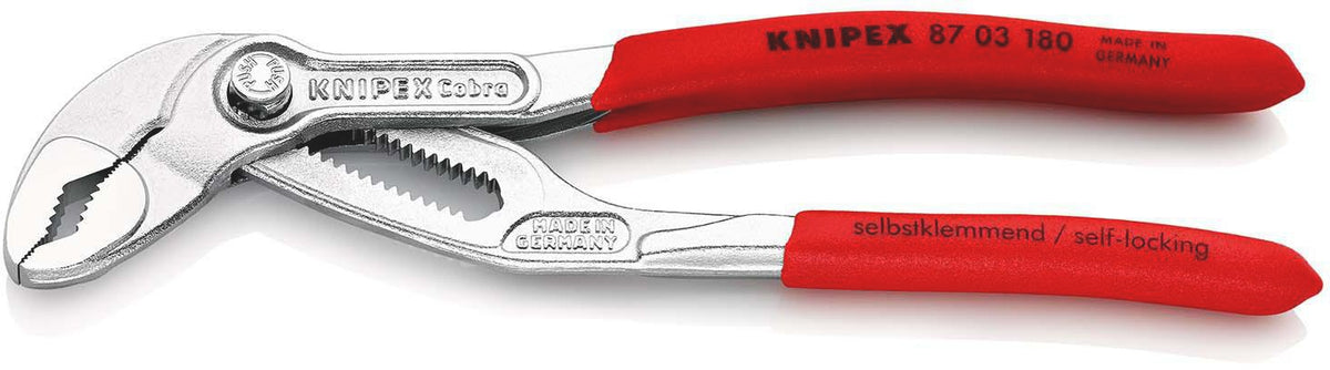 KNIPEX Cobra® Wasserpumpenzange 180 mm, Spannweite 36 mm, verchromt, Kunststoffüberzug