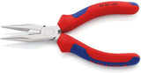KNIPEX Flachrundzange 140 mm mit Schneide – Radiozange, verchromt, Mehrkomponenten-Hüllen