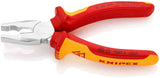 KNIPEX Kombizange 160 mm VDE-isoliert, verchromt, Mehrkomponenten-Hüllen – DIN EN/IEC 60900