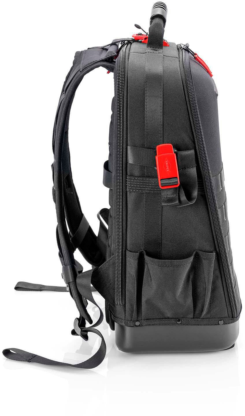 KNIPEX Werkzeugrucksack Modular X18 – 21 Haltelaschen, 37 Taschen, 15 kg Tragfähigkeit, Recycling-Nylon