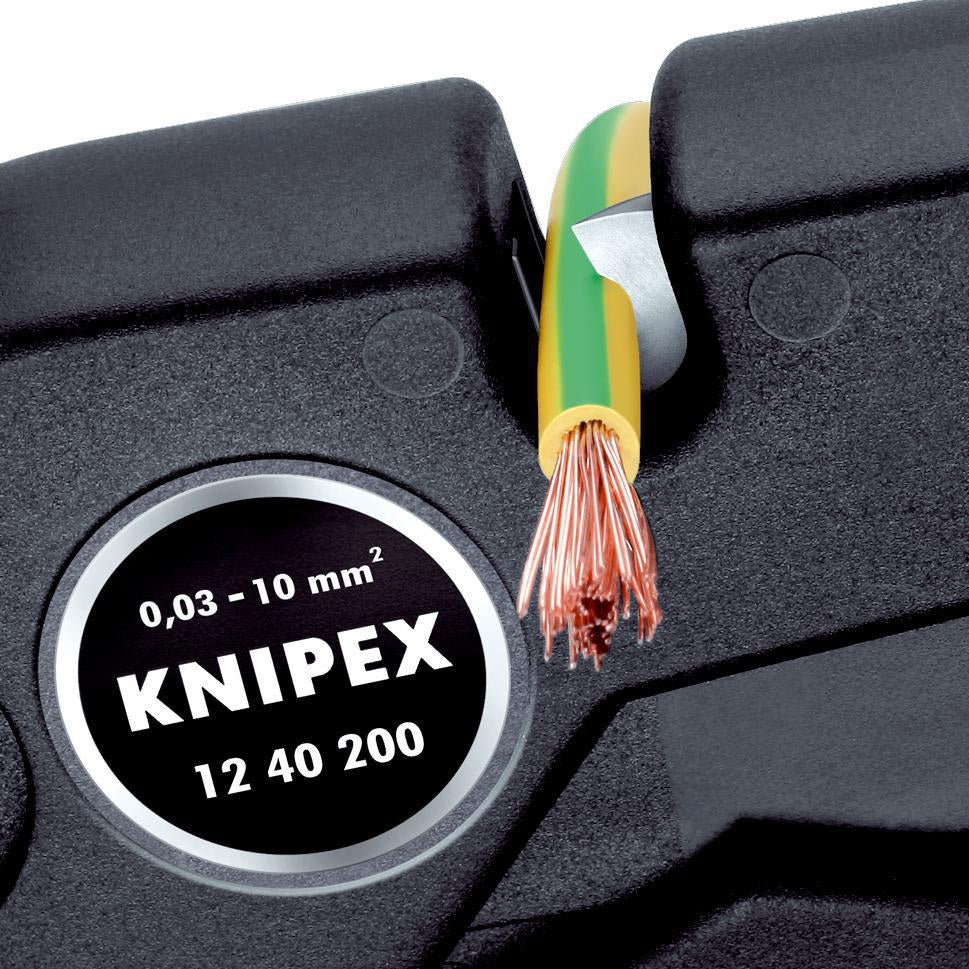 KNIPEX Automatikabisolierzange EvoStrip 200 mm für 0,03-10 mm² – selbsteinstellend, mit Drahtschneider