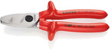 KNIPEX Kabelschere 200 mm VDE-isoliert bis 1000 V mit Doppelschneide für Kupfer- und Alukabel