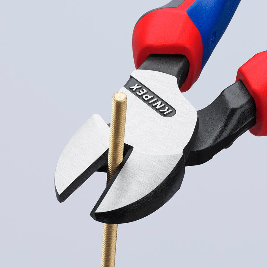 KNIPEX Kraftseitenschneider 140 mm, poliert, Form 0, Mehrkomponenten-Hüllen – 20 % Kraftersparnis