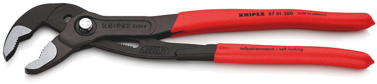 KNIPEX Cobra® Wasserpumpenzange 300 mm Quick Set – selbstklemmend, 30 Einstellpositionen, Spannweite 60 mm