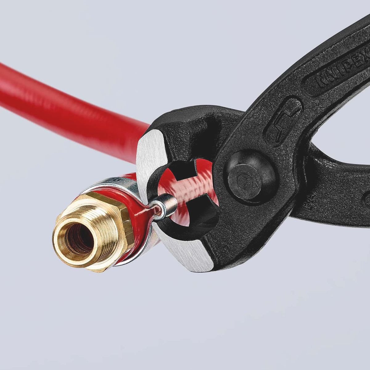KNIPEX Ohrklemmenzange 220 mm – für 1-Ohr- und 2-Ohrklemmen, Kopf schwarz atramentiert