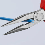KNIPEX Flachrundzange 140 mm mit Schneide, Comfort-Griff, polierter Kopf