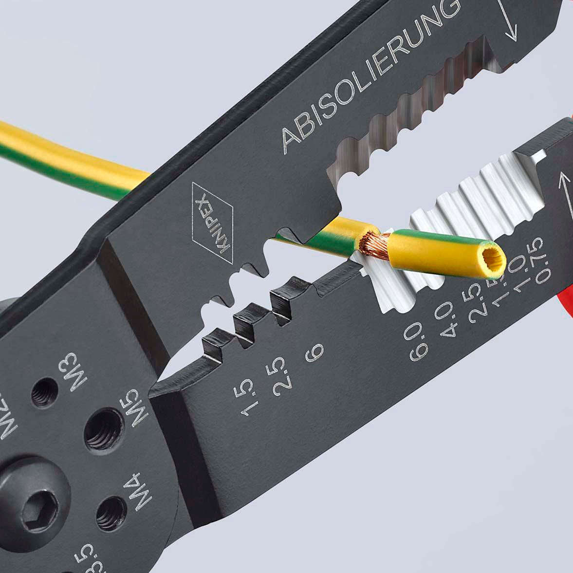KNIPEX Crimpzange 240 mm für isolierte und unisolierte Kabelschuhe