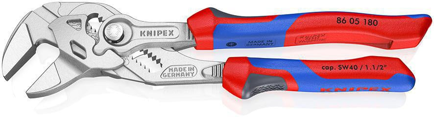 KNIPEX Zangenschlüssel 400 mm – Spannweite 85 mm, verchromt, mit Kunststoffüberzug
