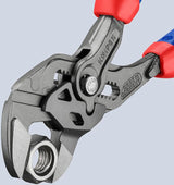 KNIPEX Zangenschlüssel 250 mm, Spannweite 52 mm, mit Kunststoffüberzug und Einstellskala