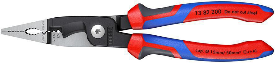 KNIPEX Elektroinstallationszange 200 mm Comfort-Griff – 6-in-1 Werkzeug für die Elektroinstallation