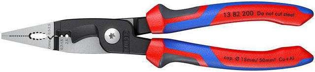 KNIPEX Elektroinstallationszange 200 mm Comfort-Griff – 6-in-1 Werkzeug für die Elektroinstallation