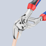 KNIPEX Zangenschlüssel 400 mm – Spannweite 85 mm, verchromt, mit Kunststoffüberzug