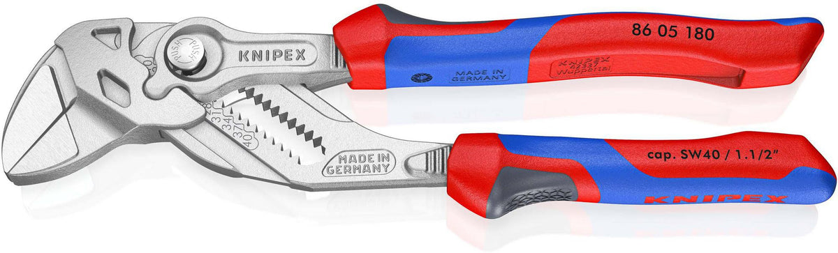 KNIPEX Zangenschlüssel 400 mm – Spannweite 85 mm, verchromt, mit Kunststoffüberzug