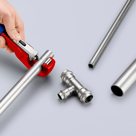 KNIPEX Rohrabschneider TubiX® 6-35 mm – QuickLock-Einhandschnellfixierung für Kupfer, Messing, Edelstahl