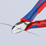 KNIPEX Elektronikseitenschneider 130 mm Form 0 mit Facette und 2K-Hülle, spiegelpolierter Kopf