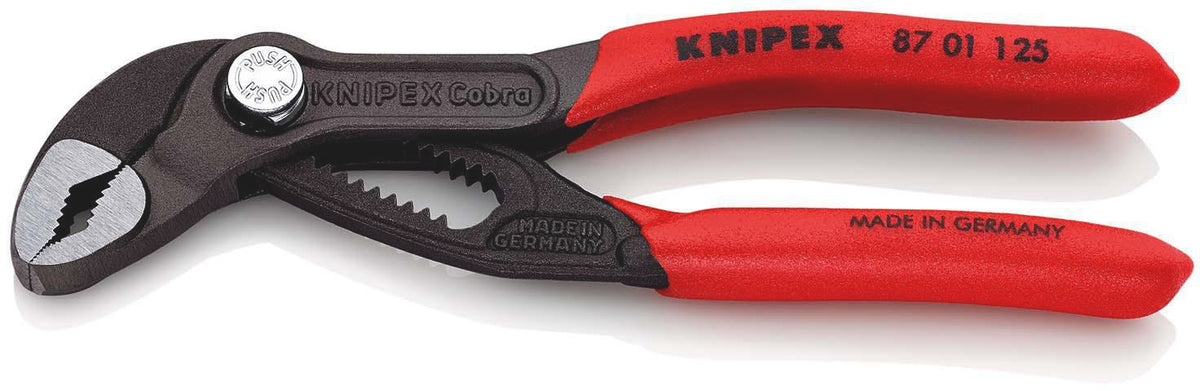 KNIPEX Cobra® Wasserpumpenzange 300 mm Quick Set – selbstklemmend, 30 Einstellpositionen, Spannweite 60 mm