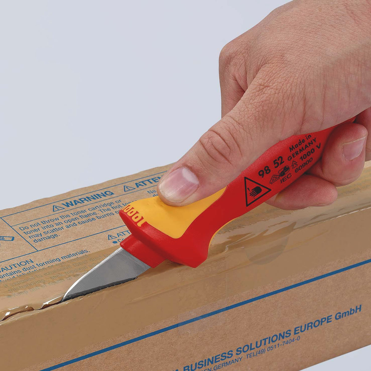 KNIPEX Kabelmesser 190 mm VDE-isoliert bis 1000 V mit Mehrkomponentengriff