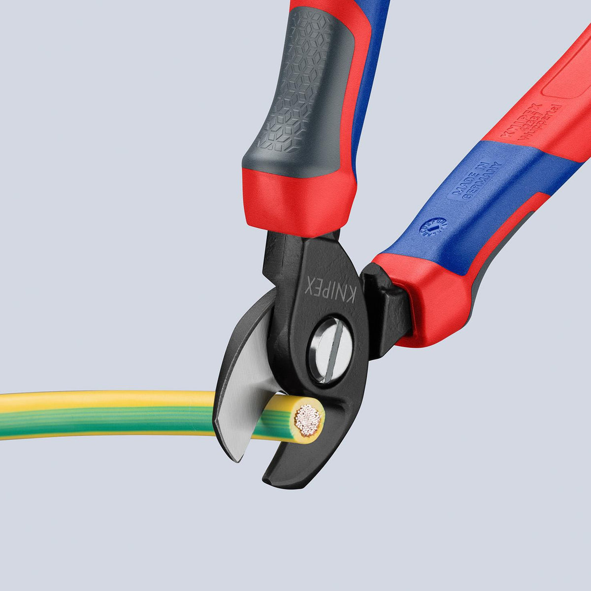KNIPEX Kabelschere 165 mm mit Comfort-Griff – präziser Schnitt für Kupfer- und Alukabel