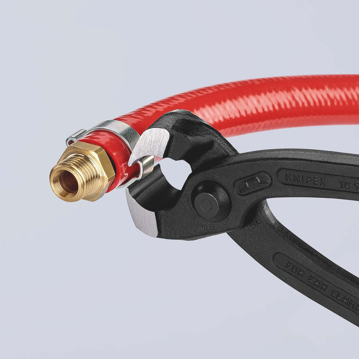 KNIPEX Ohrklemmenzange 220 mm – für 1-Ohr- und 2-Ohrklemmen, Kopf schwarz atramentiert