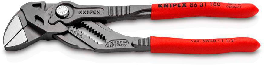 KNIPEX Zangenschlüssel 250 mm, Spannweite 52 mm, mit Kunststoffüberzug und Einstellskala