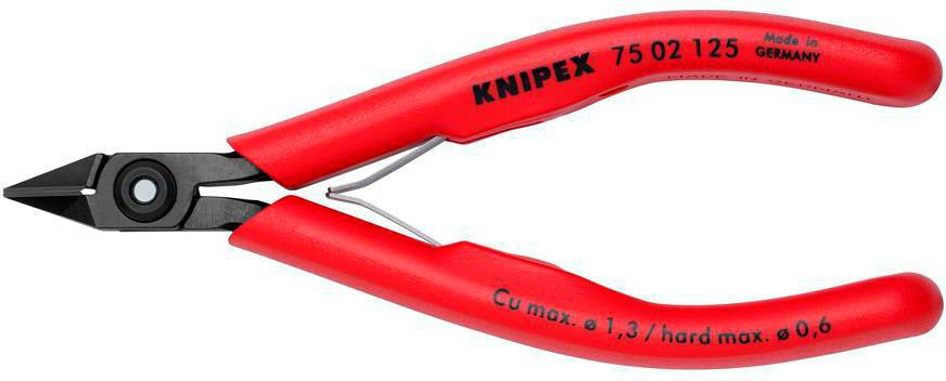 KNIPEX Elektronik-Seitenschneider 125 mm – Form 2, kleine Facette, induktiv gehärtet