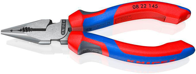 KNIPEX Spitzkombizange 145 mm Comfort-Griff – poliert, schwarz atramentiert, für Flach- und Rundmaterial