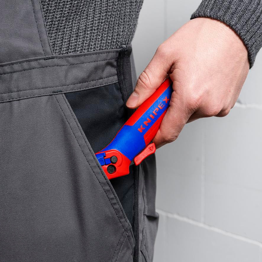 KNIPEX Abmantelungsmesser 146 mm mit Hakenklinge und Ratschenfunktion