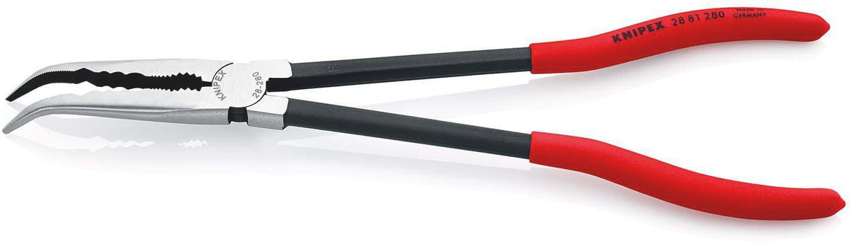 KNIPEX Montierzange 280 mm mit poliertem Kopf und Kunststoffüberzug – Spezialzange für schwer zugängliche Stellen