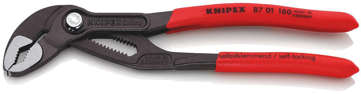 KNIPEX Cobra® Wasserpumpenzange 300 mm Quick Set – selbstklemmend, 30 Einstellpositionen, Spannweite 60 mm