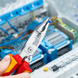 KNIPEX Elektroinstallationszange 200 mm VDE isoliert – Multifunktionszange mit Öse