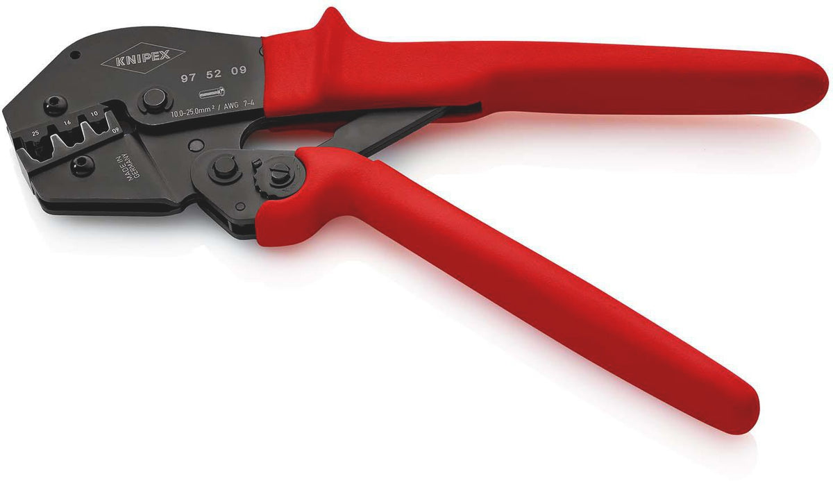 KNIPEX Crimpzange 250 mm für isolierte und unisolierte Aderendhülsen 0,25–6 mm²
