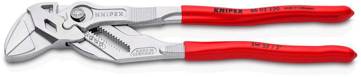 KNIPEX Zangenschlüssel 400 mm – Spannweite 85 mm, verchromt, mit Kunststoffüberzug
