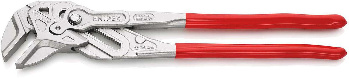 KNIPEX Zangenschlüssel 400 mm – Spannweite 85 mm, verchromt, mit Kunststoffüberzug