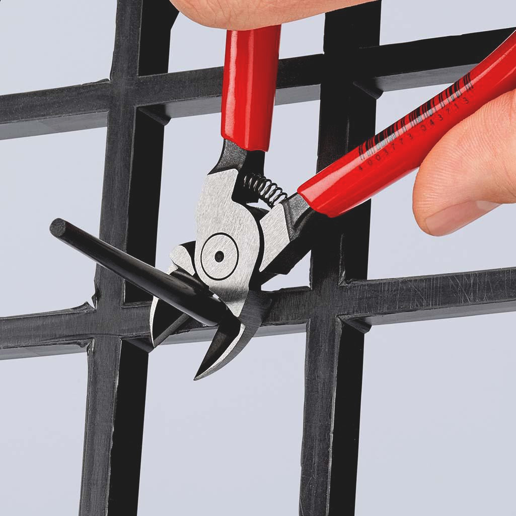 KNIPEX Seitenschneider für Kunststoffe 180 mm mit Kunststoffüberzug und Öffnungsfeder