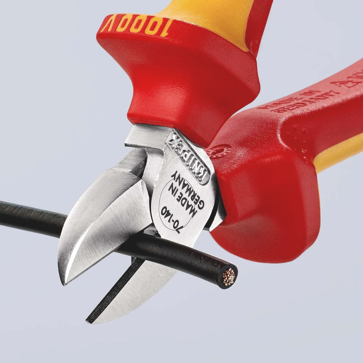 KNIPEX Seitenschneider VDE 160 mm – isoliert bis 1000 V, gehärtete Schneiden