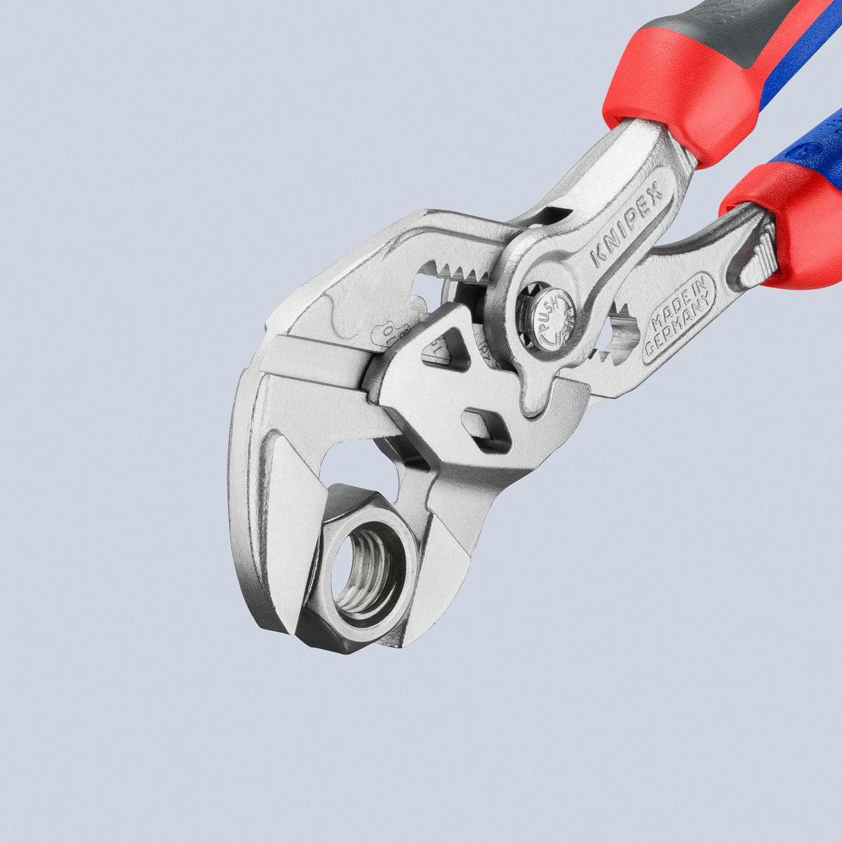 KNIPEX Zangenschlüssel 400 mm – Spannweite 85 mm, verchromt, mit Kunststoffüberzug