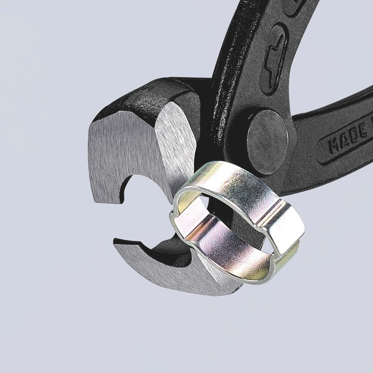 KNIPEX Ohrklemmenzange 220 mm – für 1-Ohr- und 2-Ohrklemmen, Kopf schwarz atramentiert