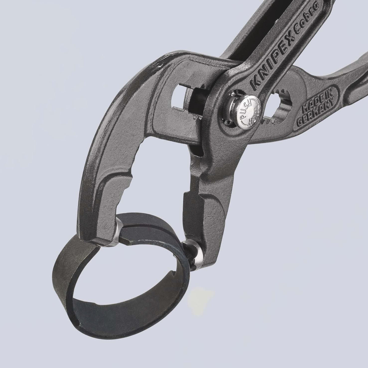 KNIPEX Federbandschellenzange 250 mm – Universelle Greifeinsätze, 25 Einstellungen, max. 70 mm
