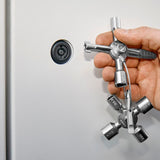 KNIPEX Schaltschrankschlüssel TwinKey® mit 6 Funktionen und Magnet-Verbindung