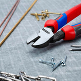 KNIPEX Kraftseitenschneider 140 mm, poliert, Form 0, Mehrkomponenten-Hüllen – 20 % Kraftersparnis