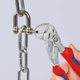 KNIPEX Zangenschlüssel 180 mm mit Spannweite 40 mm, verchromt, Mehrkomponenten-Hülle und Befestigungsöse