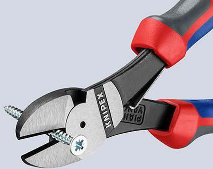 KNIPEX Kraftseitenschneider 160 mm poliert Form 1 mit Öffnungsfeder und Mehrkomponenten-Hüllen