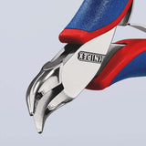 KNIPEX Elektronik-Greifzange 115 mm mit flachbreiten Backen und Kunststoffüberzug