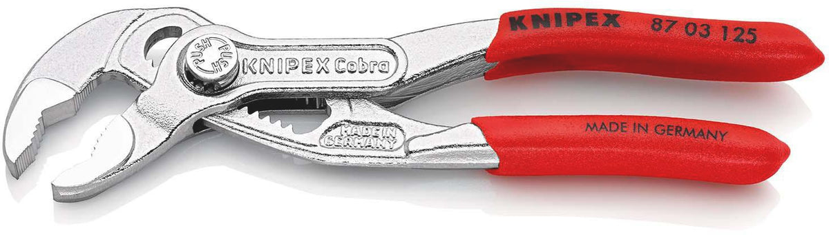 KNIPEX Cobra® Wasserpumpenzange 180 mm, Spannweite 36 mm, verchromt, Kunststoffüberzug